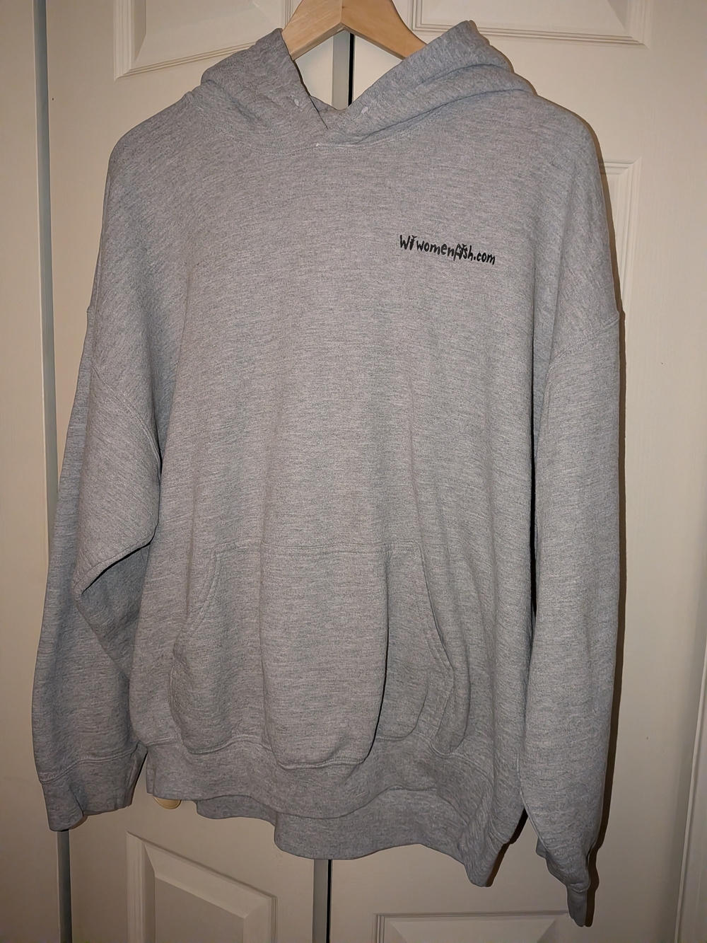 Gildan Light Heather Gray Pullover Hoodie with Small Chest Script